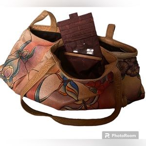 ANUSCHKA Hand Painted Butterfly Bag